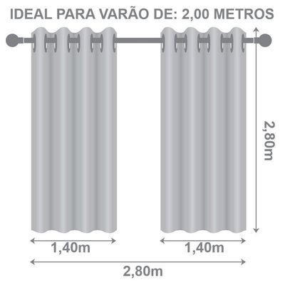 Cortina Blackout Pvc Com Tecido Voil 2,80 M X 2,80 M 100% Poliéster - Avelã