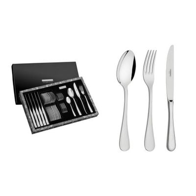 Faqueiro Tramontina Classic em Aço Inox com Facas de Mesa Forjadas Acabamento Brilho 24 Peças