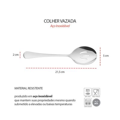 Colher Vazada Suporte Descanso Apoio Inox Servir Arroz Salada