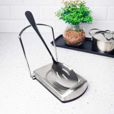 Colher Vazada Suporte Descanso Apoio Inox Servir Arroz Salada