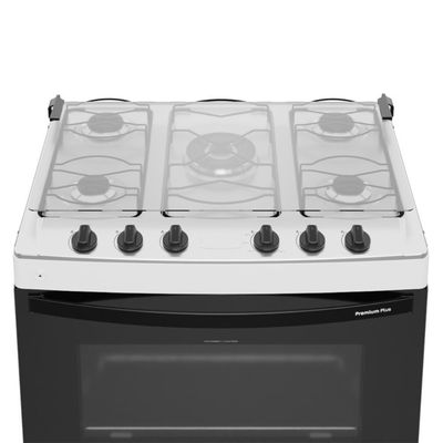 Fogão 5 Bocas A Gás Com Tampa Premium Plus Realce CR229 Branco Bivolt
