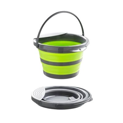 Balde Dobrável Multiuso 23 Litros 39cm x 23cm com Escorredor