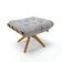 Poltrona com Puff Giratório Costela Suede Base de Madeira MA30 M11 - D'Rossi Cinza