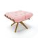 Poltrona com Puff Giratório Costela Suede Base de Madeira MA30 M11 - D'Rossi Rosa Bebê