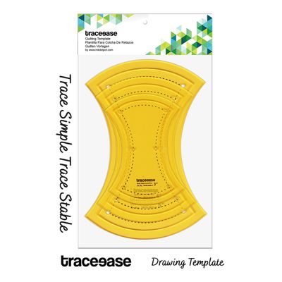Conjunto de 3 Moldes/Estênceis Para Quilting 7,6/10,2/12,7 cm DIY Costura de Colchas e Patchwork - Traceease Amarelo
