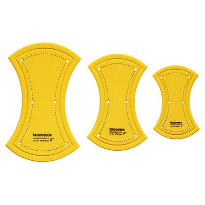 Conjunto de 3 Moldes/Estênceis Para Quilting 7,6/10,2/12,7 cm DIY Costura de Colchas e Patchwork - Traceease Amarelo