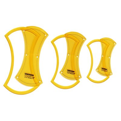 Conjunto de 3 Moldes/Estênceis Para Quilting 7,6/10,2/12,7 cm DIY Costura de Colchas e Patchwork - Traceease Amarelo