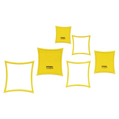 Conjunto de 3 Gabaritos para Acolchoamento de Almofadas, 8/10/13 cm, Modelos DIY para Costura e Patchwork - 6H - Traceease Amarelo
