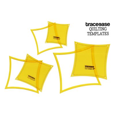 Conjunto de 3 Gabaritos para Acolchoamento de Almofadas, 8/10/13 cm, Modelos DIY para Costura e Patchwork - 6H - Traceease Amarelo
