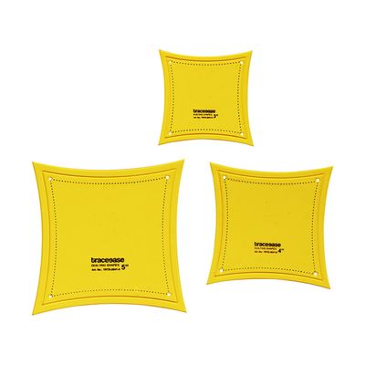 Conjunto de 3 Gabaritos para Acolchoamento de Almofadas, 8/10/13 cm, Modelos DIY para Costura e Patchwork - 6H - Traceease Amarelo