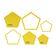 Conjunto de 3 Moldes/Estênceis de Pentágono para Quilting, Patchwork e Costura, 7,6/10,2/12,7 cm Faça Você Mesmo -ES - Traceease Amarelo