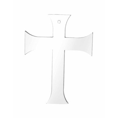 Traceease Cruz de 7,6 cm com Furo - Acrílico Transparente, Pingentes de Chaveiro em Branco para DIY - Pacote com 25, Espessura 3 mm - WE Transparente