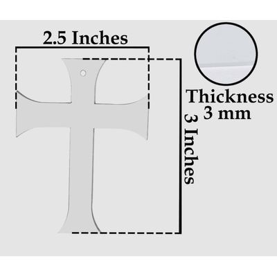 Traceease Cruz de 7,6 cm com Furo - Acrílico Transparente, Pingentes de Chaveiro em Branco para DIY - Pacote com 25, Espessura 3 mm - WE Transparente