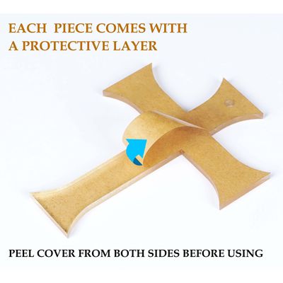 Traceease Cruz de 7,6 cm com Furo - Acrílico Transparente, Pingentes de Chaveiro em Branco para DIY - Pacote com 25, Espessura 3 mm - WE Transparente