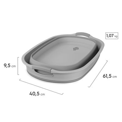 Cesto de Roupa Dobrável Electrolux 30L com Válvula de Água Cinza Cesto dobrável Cinza