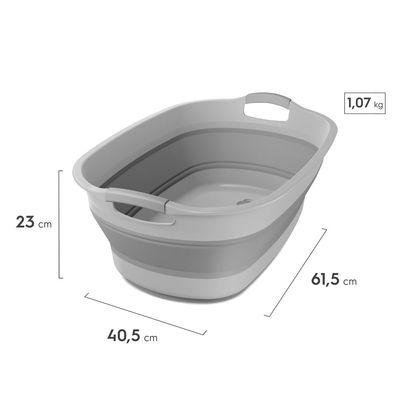 Cesto de Roupa Dobrável Electrolux 30L com Válvula de Água Cinza Cesto dobrável Cinza