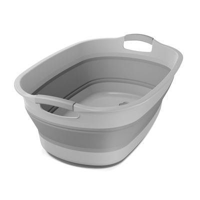 Cesto de Roupa Dobrável Electrolux 30L com Válvula de Água Cinza Cesto dobrável Cinza