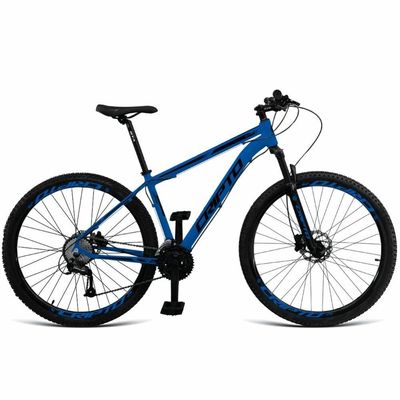Bicicleta Aro 29 Cripto 24 Marchas Freios Disco E Suspensão Pneu Bege - Azul Hunter/preto - 17" Azul Hunter/preto