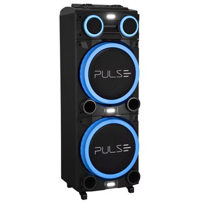 Caixa de Som Torre Multilaser Pulse Double SP156 Bluetooth 2700W RMS Luz LED Preto / Bivolt