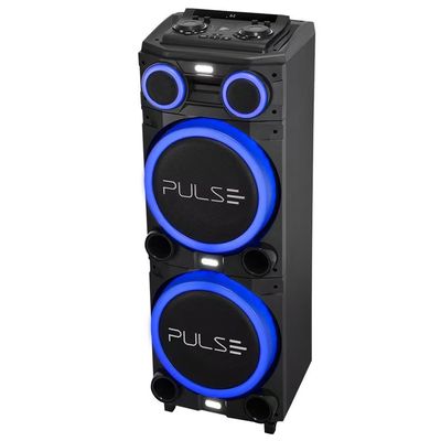 Caixa de Som Torre Multilaser Pulse Double SP156 Bluetooth 2700W RMS Luz LED Preto / Bivolt