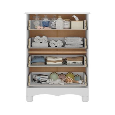 Cômoda Infantil 65cm Com 4 Gavetas Dengo Multimóveis Mp4409 Branco Branco