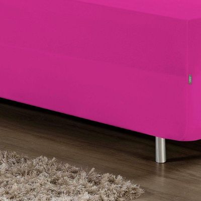 Jogo De Cama Solteiro Nobre 2 Peças Luva De Box 55cm De Altura Malha 100% Algodão - Pink