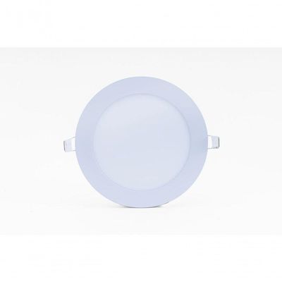Kit C/ 05 Plafons Led 18w Redondo 3000k Slim Embutir Bivolt