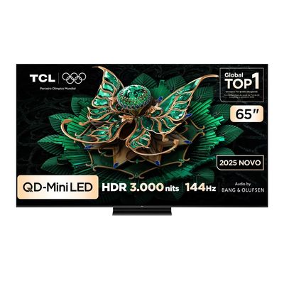 Smart TV 65 65C7K 4K QD-Mini Led 144Hz com Sistema Operacional Google TV TCL Preto / Bivolt