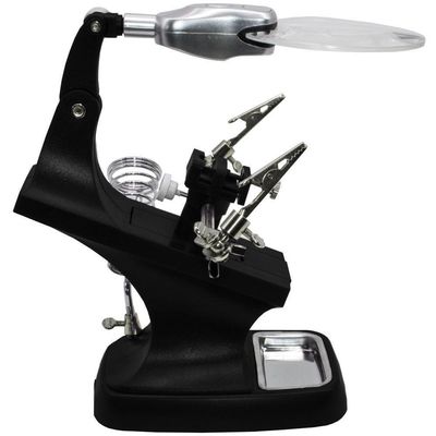 Lupa de Mesa com Garras e Iluminação LED USB Lorben