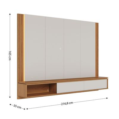 Home Suspenso Loa 2 Portas De Correr - Ssx Multicoisas Cor Off White Matte/freijo