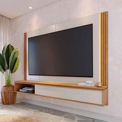Home Suspenso Loa 2 Portas De Correr - Ssx Multicoisas Cor Off White Matte/freijo
