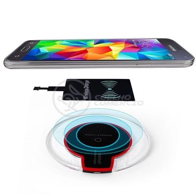 Carregador Adaptador Sem Fio Qi Wireless Para Com En
