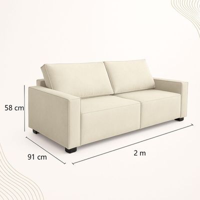 Sofá 2 Metros Contemporâneo Sala Estar Luxo Moderno Suede Rosa