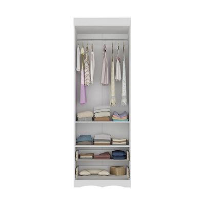 Guarda-roupa Infantil 62cm 2 Portas E 2 Gavetas Realeza Multimóveis Mp4451 Branco Branco