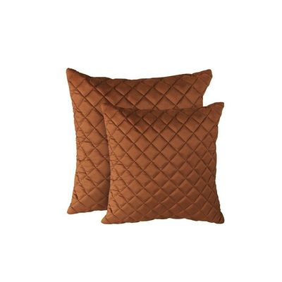 Kit 2 Almofadas Tressê 50x50cm E 40x40cm Veludo Terracota - Nexta Casa