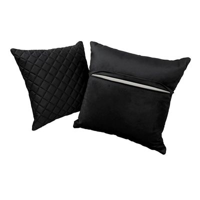 Kit 2 Almofadas Tressê 50x50cm E 40x40cm Veludo Preto - Nexta Casa