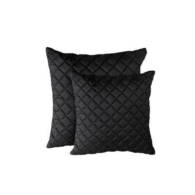 Kit 2 Almofadas Tressê 50x50cm E 40x40cm Veludo Preto - Nexta Casa