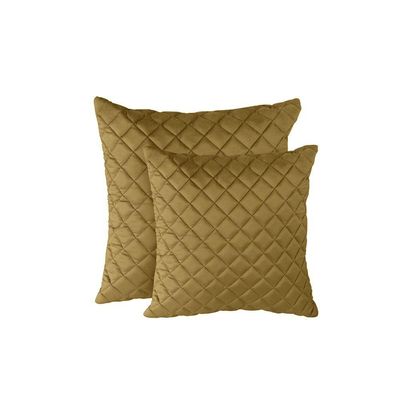 Kit 2 Almofadas Tressê 50x50cm E 40x40cm Veludo Mostarda - Nexta Casa