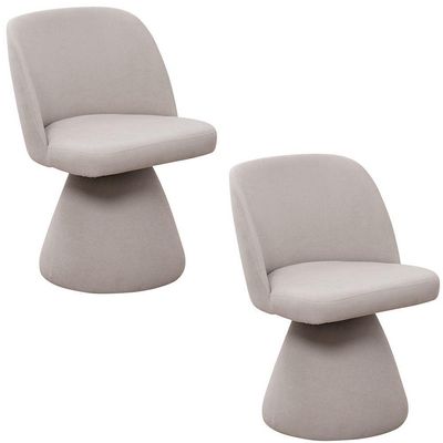 Kit 02 Cadeiras De Jantar Liz Fixa Poliéster Cinza Suave - Nexta Casa