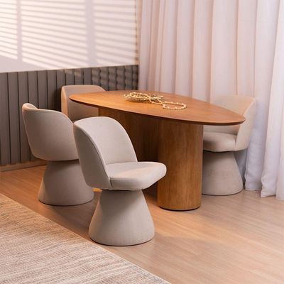 Kit 02 Cadeiras De Jantar Liz Fixa Poliéster Cinza Suave - Nexta Casa