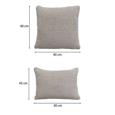 Kit 02 Almofadas Decorativas 30x45cm E 40x40cm Linhão Off White - Nexta Casa