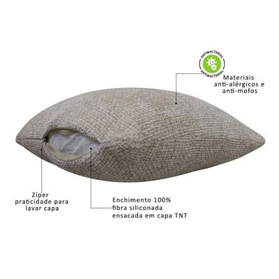 Kit 02 Almofadas Decorativas 30x45cm E 40x40cm Linhão Off White - Nexta Casa