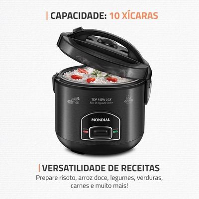 Panela Elétrica Top View 10x Mondial Black Inox 700W PE-30-10X 110V