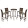 Mesa Bistrô E 4 Banquetas Roma Marrom Corda Estofado 6 Trama Marrom
