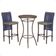 Mesa Bistrô E 2 Banquetas Roma Marrom Corda Estofado 7 Trama Azul