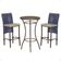 Mesa Bistrô E 2 Banquetas Roma Marrom Corda Estofado 7 Trama Azul