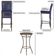 Mesa Bistrô 2 Banquetas Roma Marrom Corda Estofado 10 Trama Azul