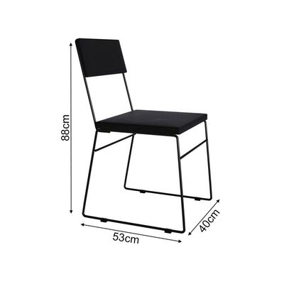 Kit 4 Cadeiras De Jantar Málaga Veludo Preto Para Mesa Sala Cozinha Conforto E Decoração - Preto