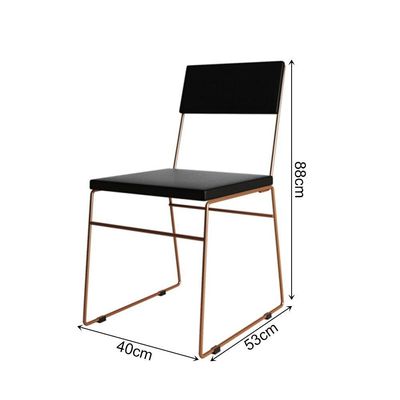 Kit 2 Cadeiras De Jantar Málaga Corino Base Cobre Para Mesa Sala Cozinha E Decoração - Cobre-preto