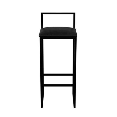 Kit 4 Banquetas Luna Alta Industrial Para Bar Cozinha Bistrô Bancada Assento Corino - Preto